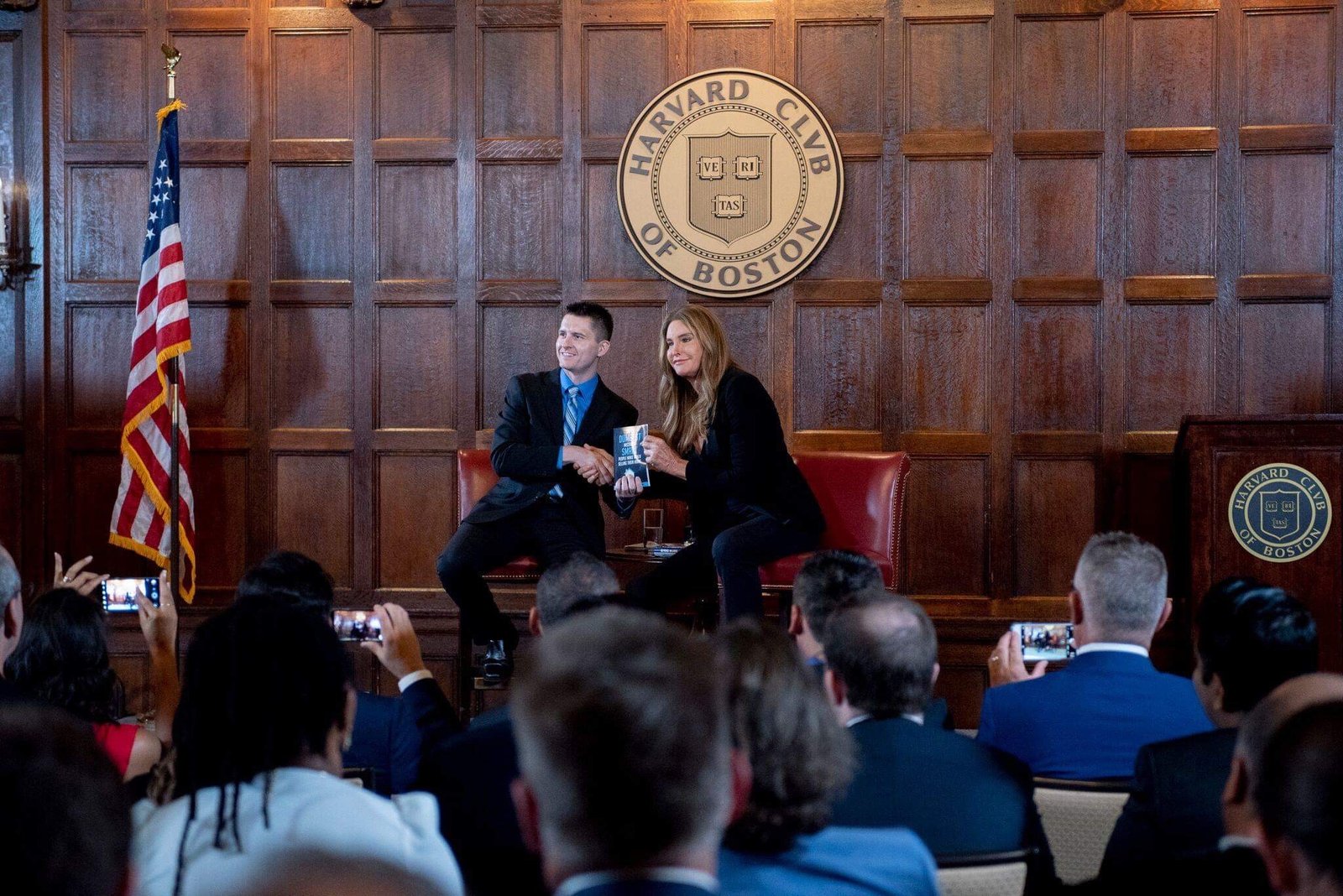 Whitby, Ontario realtor Allan Rankin with Caitlyn Jenner at the Harvard Club of Boston