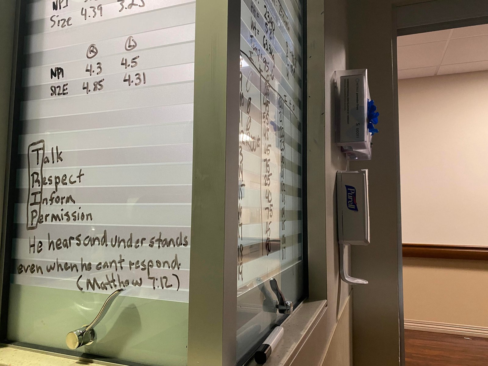 Eric Couch's TRIP formula - Talk, Respect, Inform, Permission - in use at the hospital. "He hears and understands even when he can't respond." - Matthew 7:12